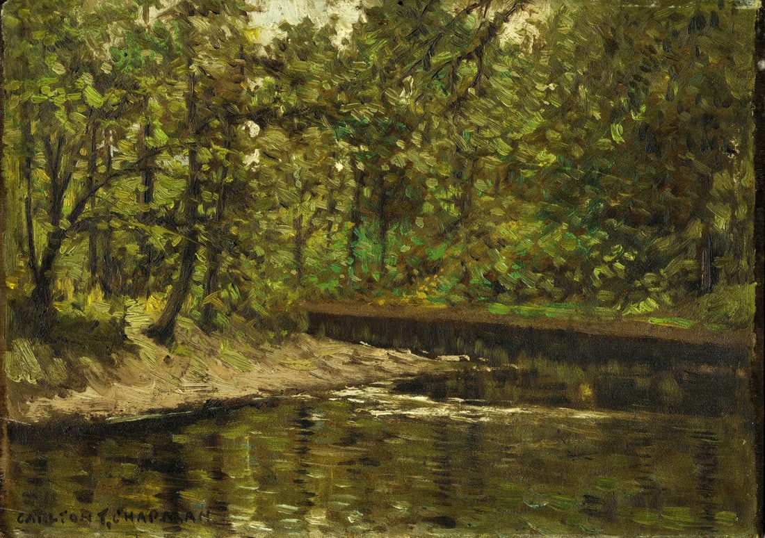 Carlton Theodore Chapman (NY,CA,1860-1925) oil painting antique - 3