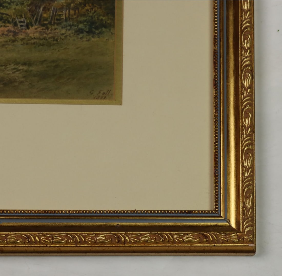 G Fall (UK,19C) watercolor painting antique - 10