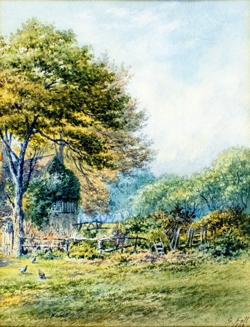 G Fall (UK,19C) watercolor painting antique (1 of 12)