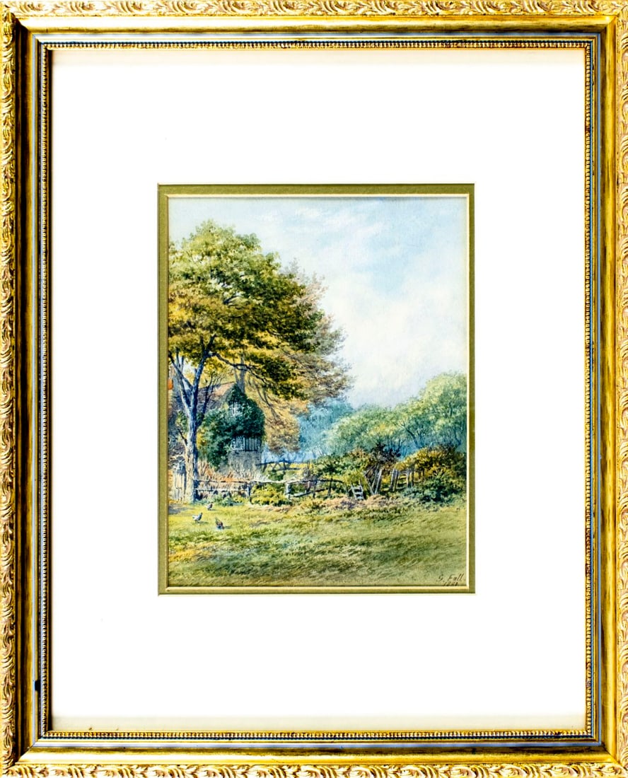 G Fall (UK,19C) watercolor painting antique - 3