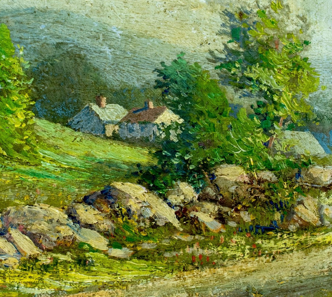 Vintage mid 20C American oil painting signed - 7