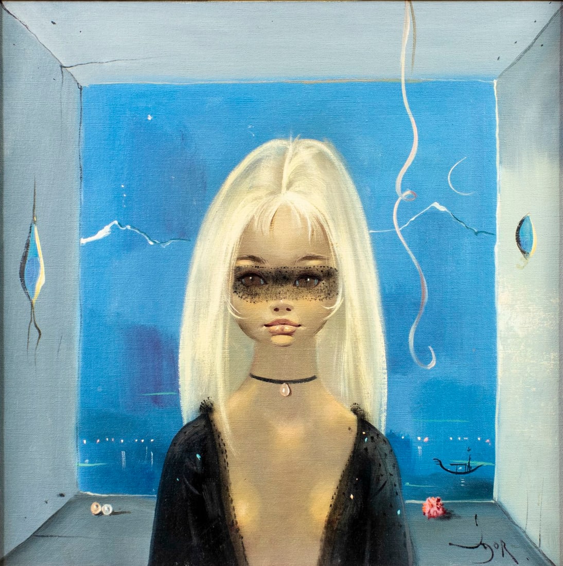 Igor Pantuhoff (NY,Russia,1911-1972) oil painting: ARTIST: Igor Pantuhoff (New York, Russian, 1911 - 1972) TITLE: Portrait of Woman MEDIUM: oil on canvas. Canvas applied to board. CONDITION: Very good. No visible inpaint und