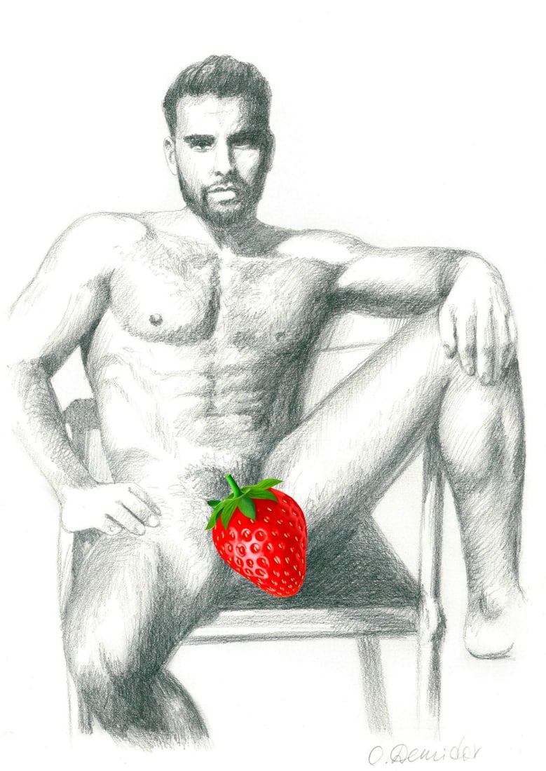 Oleg Demidov (Ukraine,20/21C) graphite painting: ARTIST: Oleg Demidov (Ukrainian, 20/21 centuries) TITLE: Male Nude MEDIUM: graphite on paper CONDITION: Very good. ART SIZE: 12 x 8 inches / 30 x 20 cm