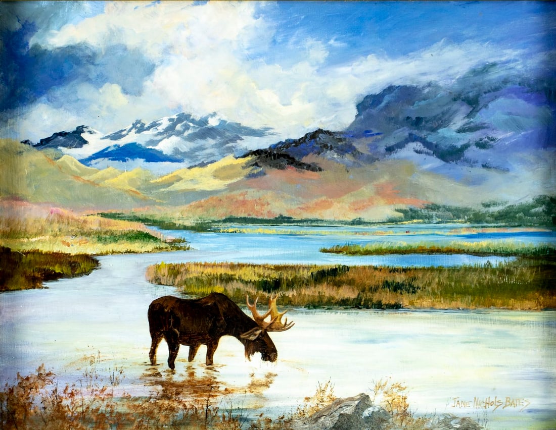 Jane Nichols Bates (NY,20C) oil painting (1 of 13)