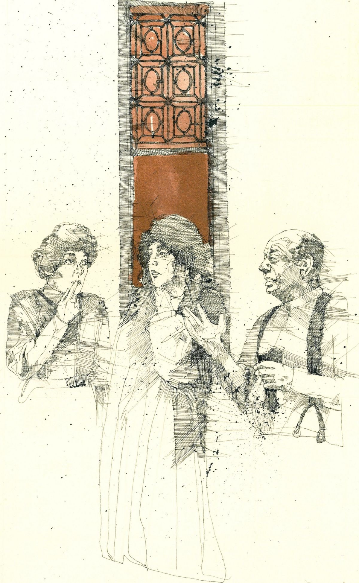 Kenneth Francis Dewey (AZ,1940-?) ink painting (1 of 13)