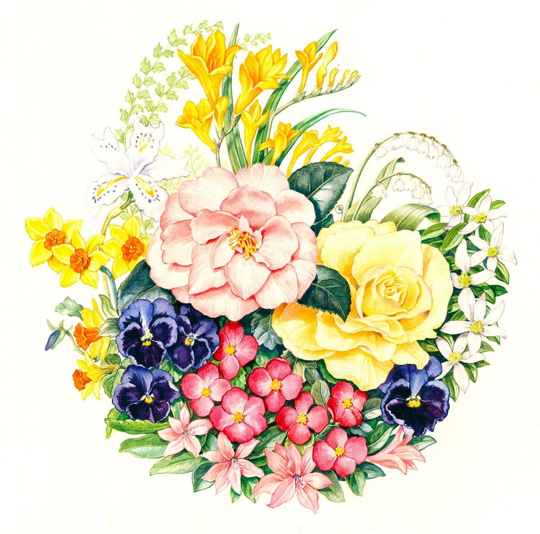 Elisabeth Riemer-Gerhardt (Dutch,1930-2003) watercolor painting (1 of 12)
