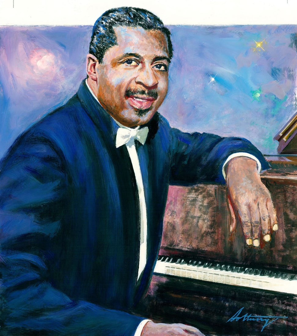 George Sottung (IL,1927-1999) oil painting: ARTIST: George Sottung (Illinois, 1927 - 1999) TITLE: Portrait of Erroll Garner (titled on verso) YEAR: 1995 MEDIUM: oil on board CONDITION: Overall good