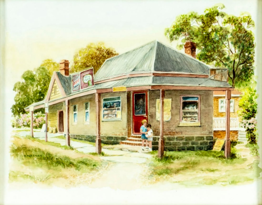 E Foreman (US,20C) watercolor painting (1 of 12)