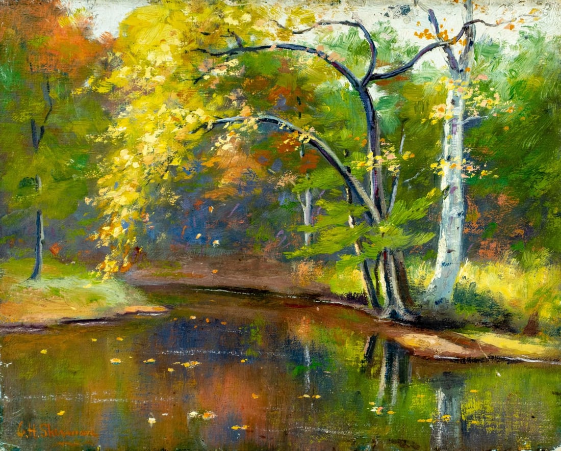 C H Sherman (NY,early 20C) oil painting antique (1 of 13)