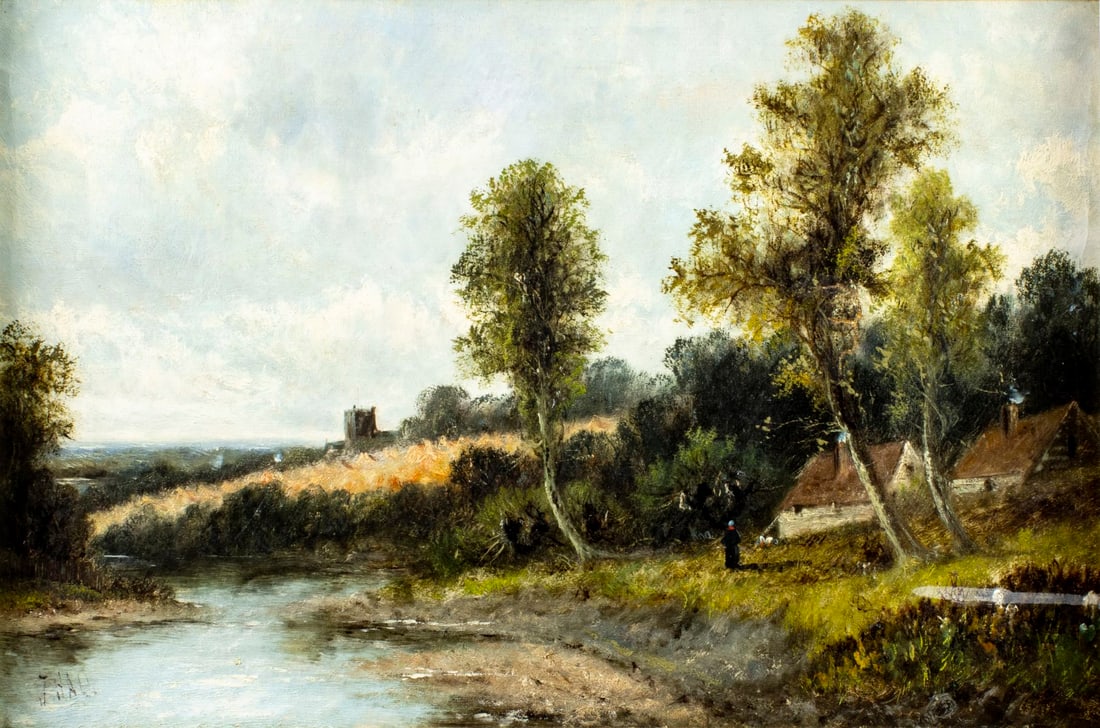 ATTR Jessie Hall (UK,?-1915) oil painting antique (1 of 15)