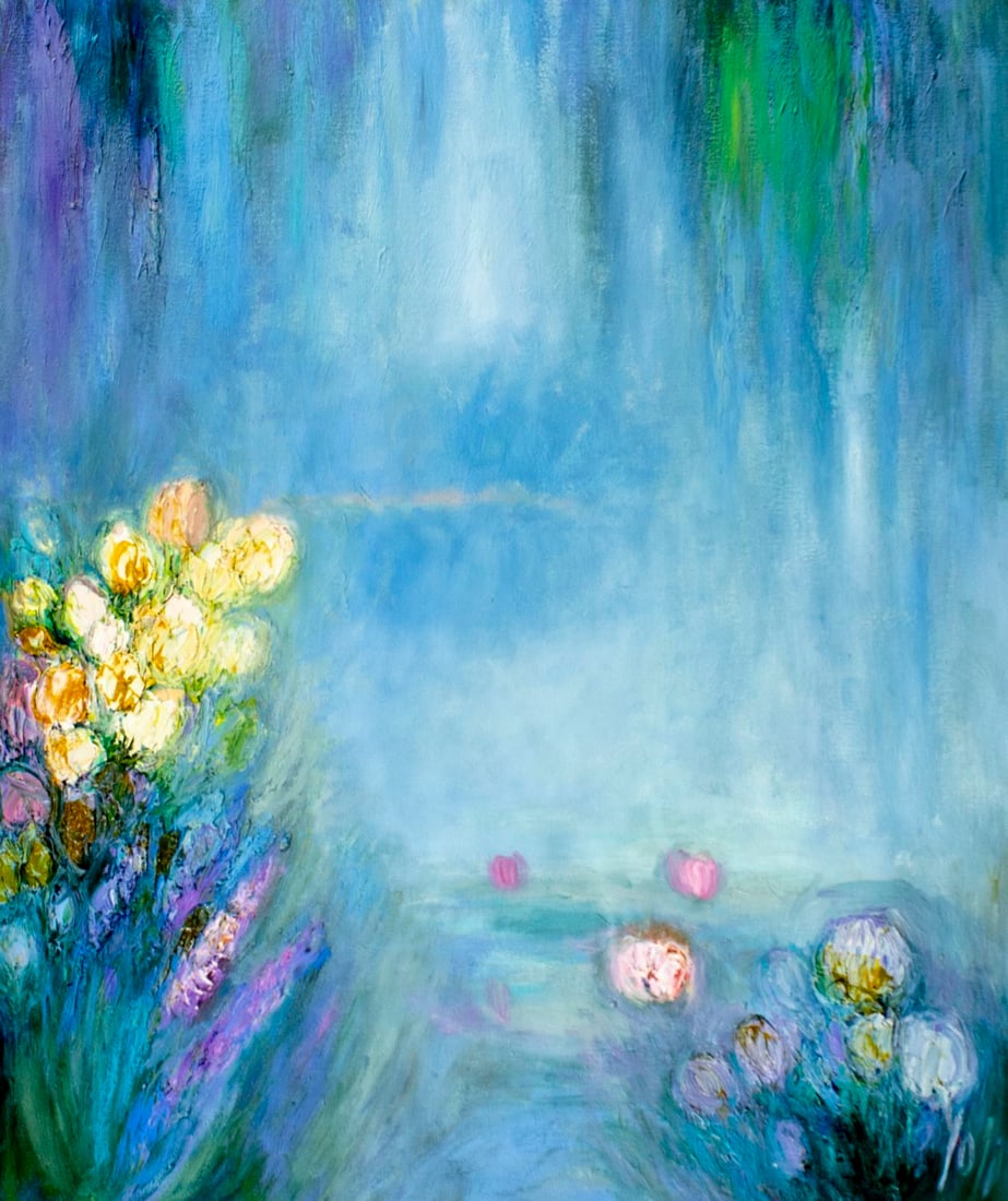 Yolanda Razzeto (Peru,1948-?) oil painting: ARTIST: Yolanda Razzeto (Peruvian, 1948 - ???) TITLE: Landscape MEDIUM: oil on canvas CONDITION: Unstretched (In-House stretching available). Overall good. No visible inpa