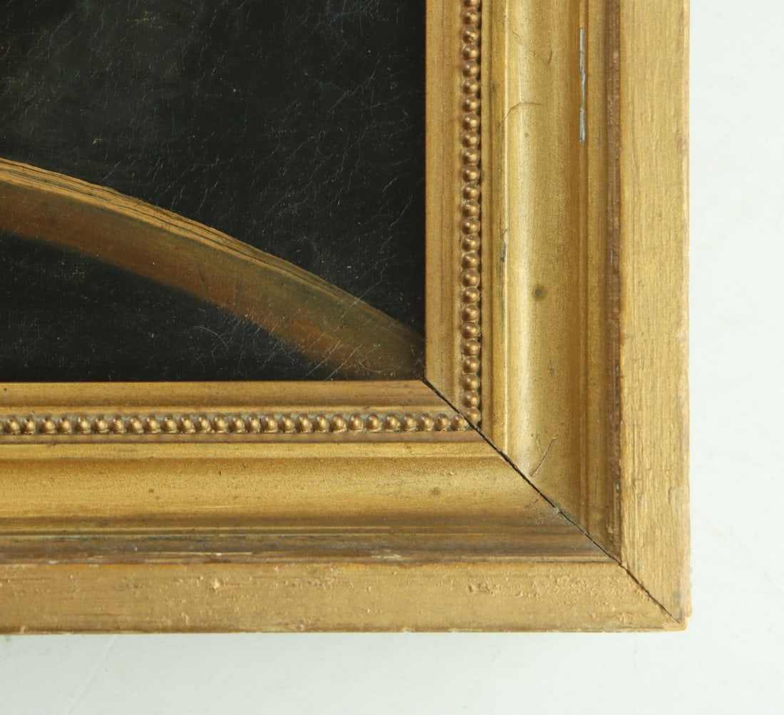 Antique 19C French oil painting - 9