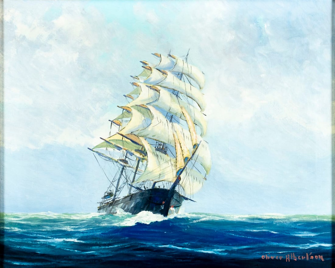 Oliver Albertson (US,mid 20C) oil painting (1 of 13)