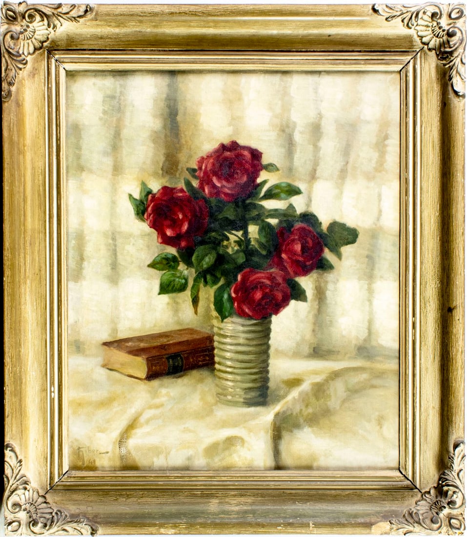 Gibert (US,mid 20C) oil painting antique - 3