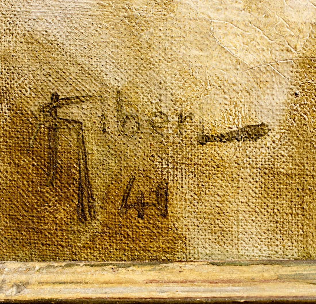 Gibert (US,mid 20C) oil painting antique - 4