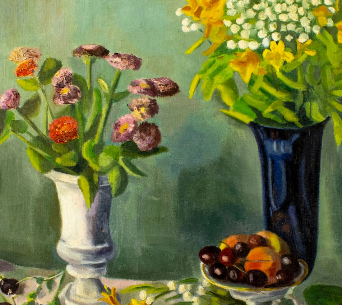 Vintage mid 20C European oil painting - 4