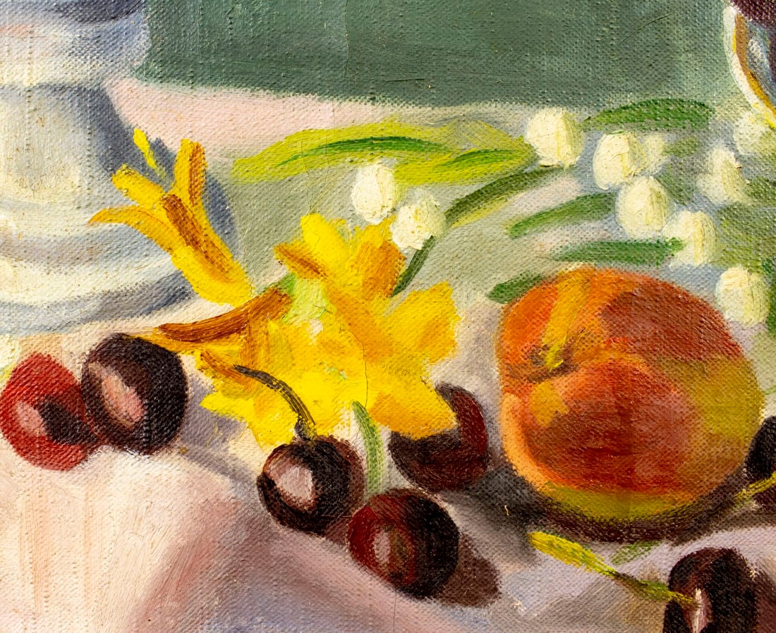 Vintage mid 20C European oil painting - 8