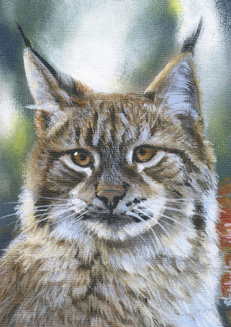 Christina Schulte (German,20/21C) oil painting: ARTIST: Christina Schulte (Germany, 20/21 centuries) TITLE: Cat YEAR: 2019 MEDIUM: oil on canvas. Canvas applied to board. CONDITION: Very good. No visib