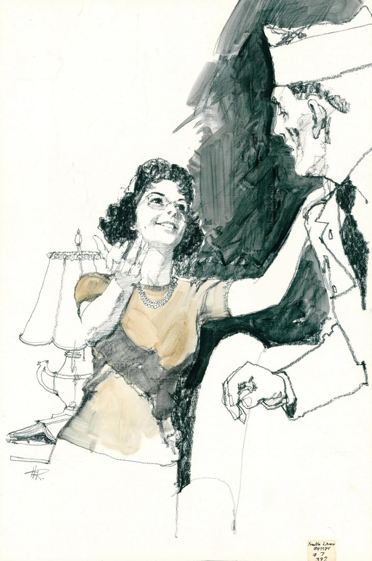 Howard Rogers (AZ,CA,1932-2022) graphite painting: ARTIST: Howard Rogers (Arizona, California, 1932 - 2022) TITLE: Illustration - Whistle 7 YEAR: 1978 MEDIUM: graphite on board CONDITION: Some faint scrat