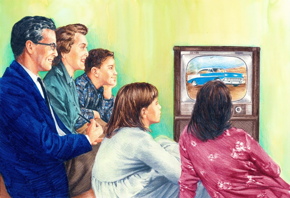 Paul Calle (CT,NY,1928-2010) colored pencil painting (1 of 12)