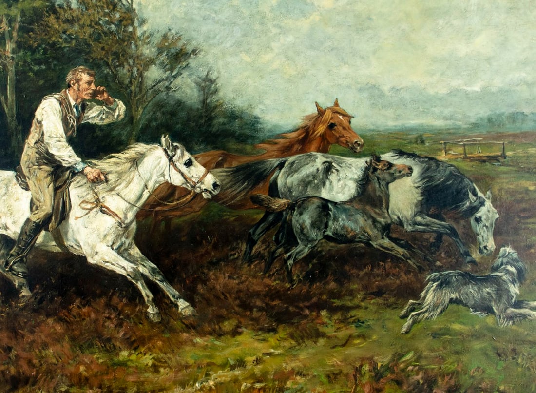 John Emms (UK,1843-1912) oil painting antique - 5