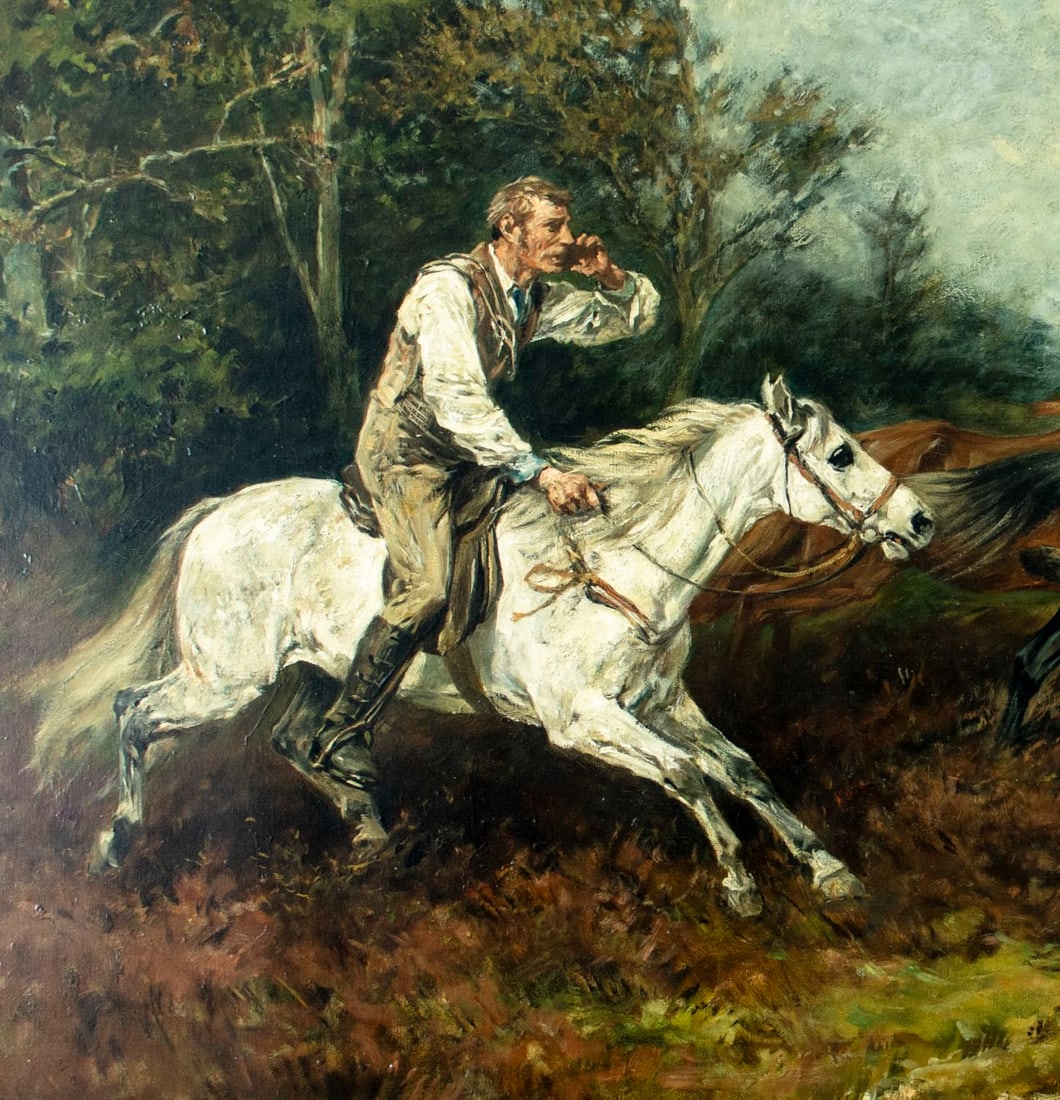 John Emms (UK,1843-1912) oil painting antique - 6