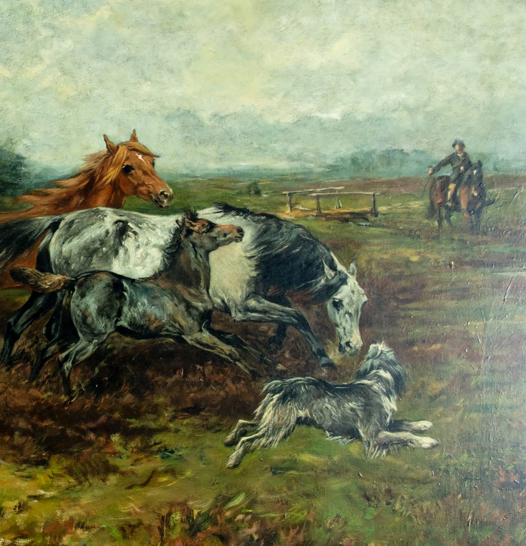John Emms (UK,1843-1912) oil painting antique - 7