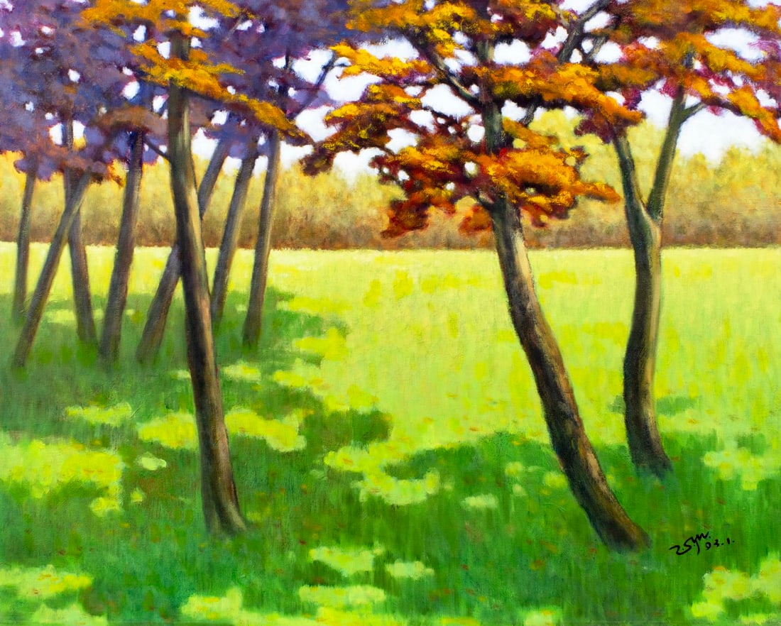 Zu Sheng Yu (NY,20C) oil painting: ARTIST: Zu Sheng Yu (New York, 20 century) TITLE: In the Shadows MEDIUM: oil on canvas CONDITION: Minor craquelure. No visible inpaint under UV light. Normal wear along edge