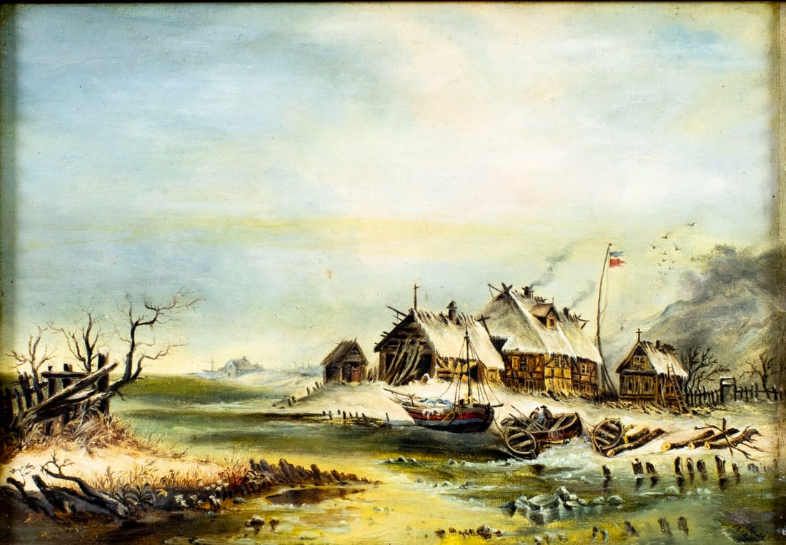 Bush (Europe,19C) oil painting antique (1 of 12)