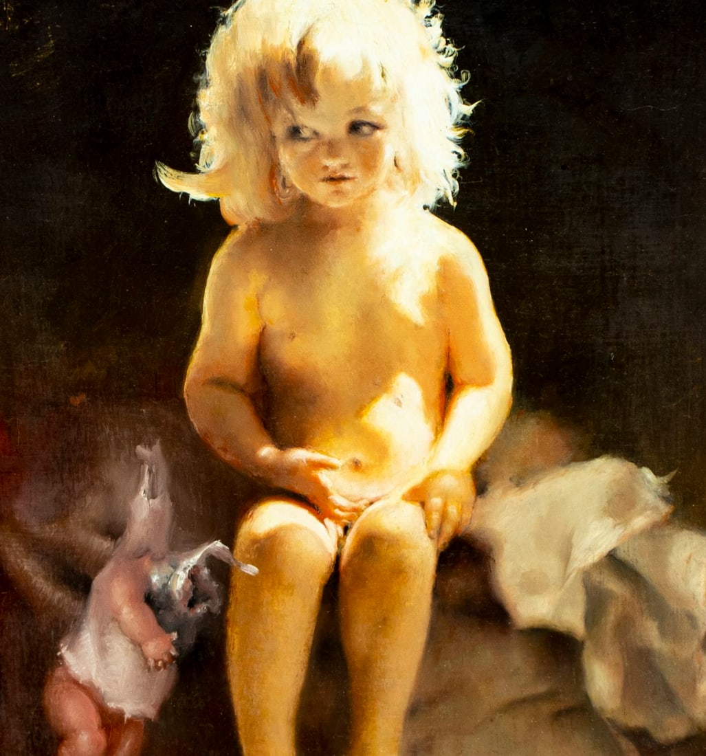 Vintage 20C oil painting - 4