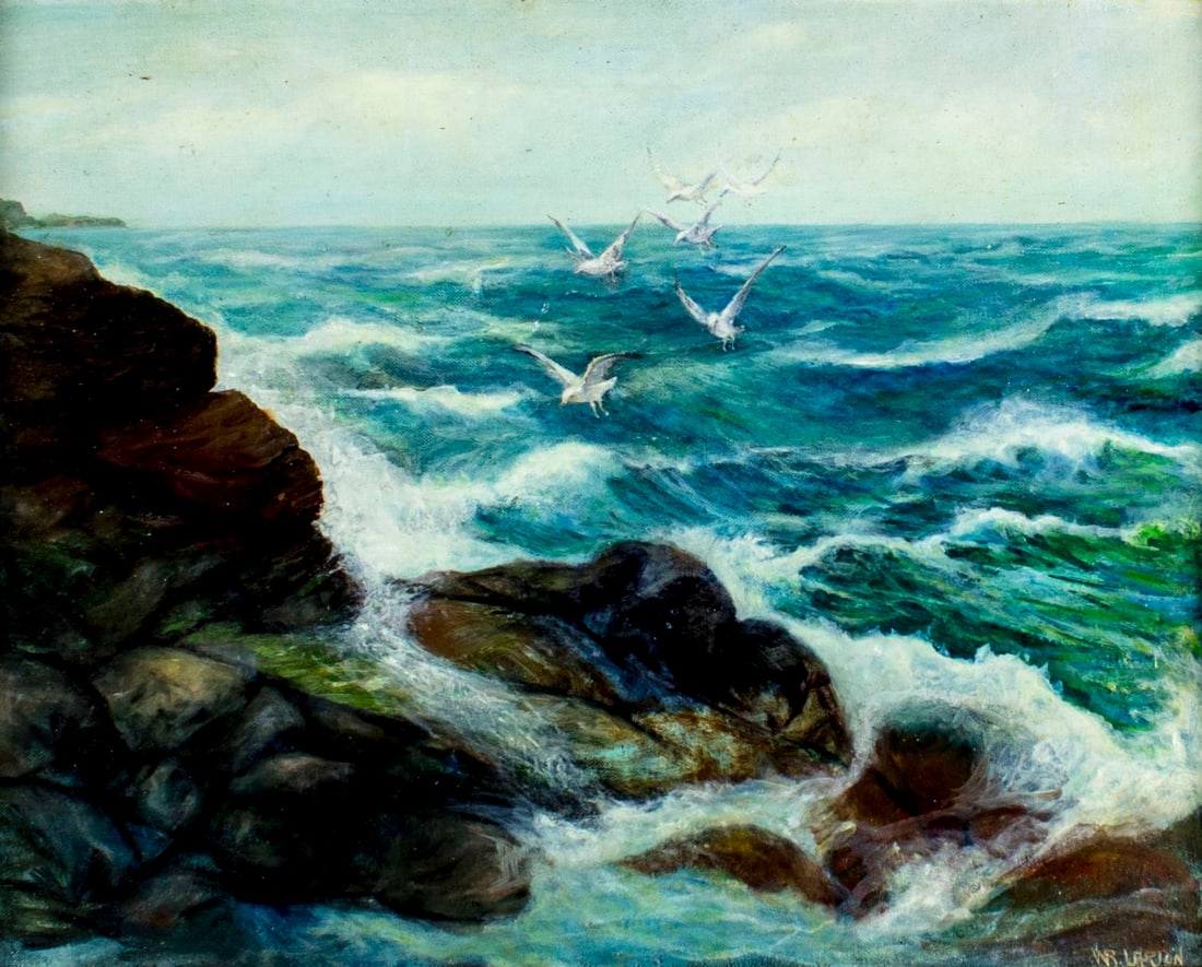 W B Larson (US,mid 20C) oil painting (1 of 12)