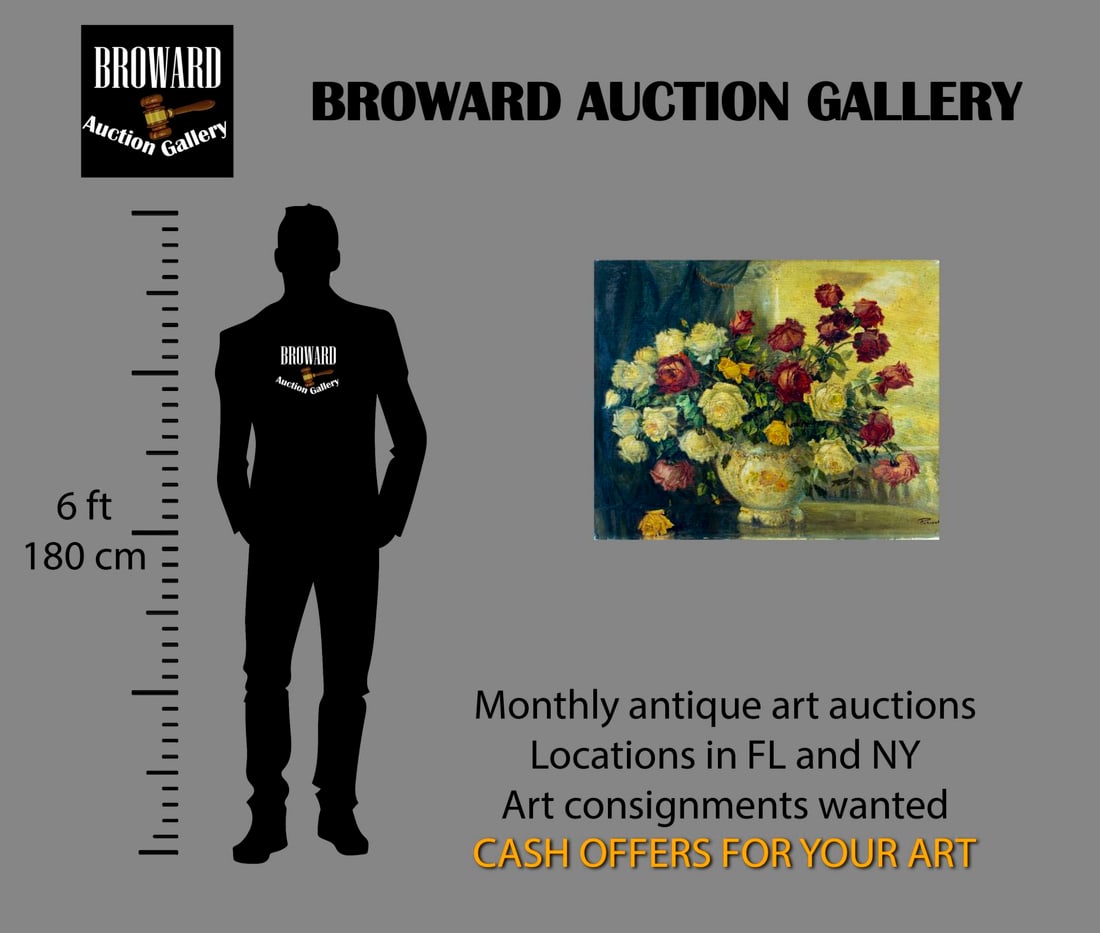 Antique 19C European oil painting signed - 2