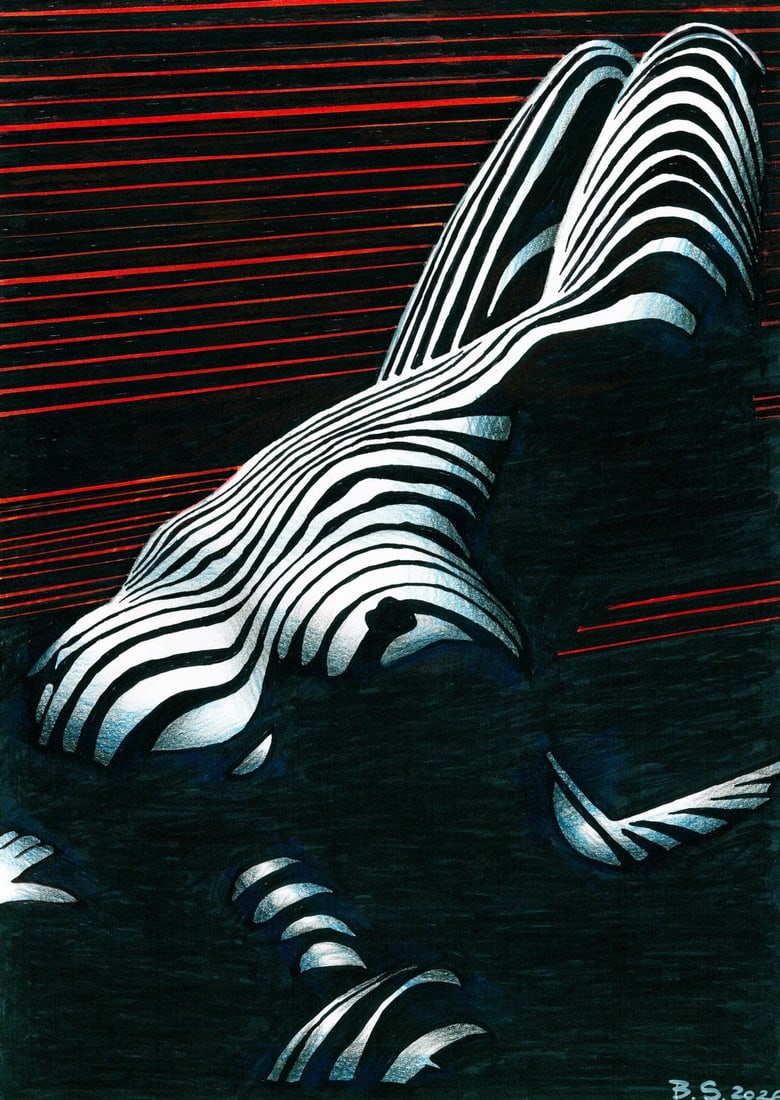 Svetlana Bedna (Ukraine,b 1982) mixed media painting: ARTIST: Svetlana Bedna (Ukrainian, born 1982) TITLE: Reclining Nude MEDIUM: mixed media on paper CONDITION: Very good. ART SIZE: 12 x 8 inches / 30 x 20