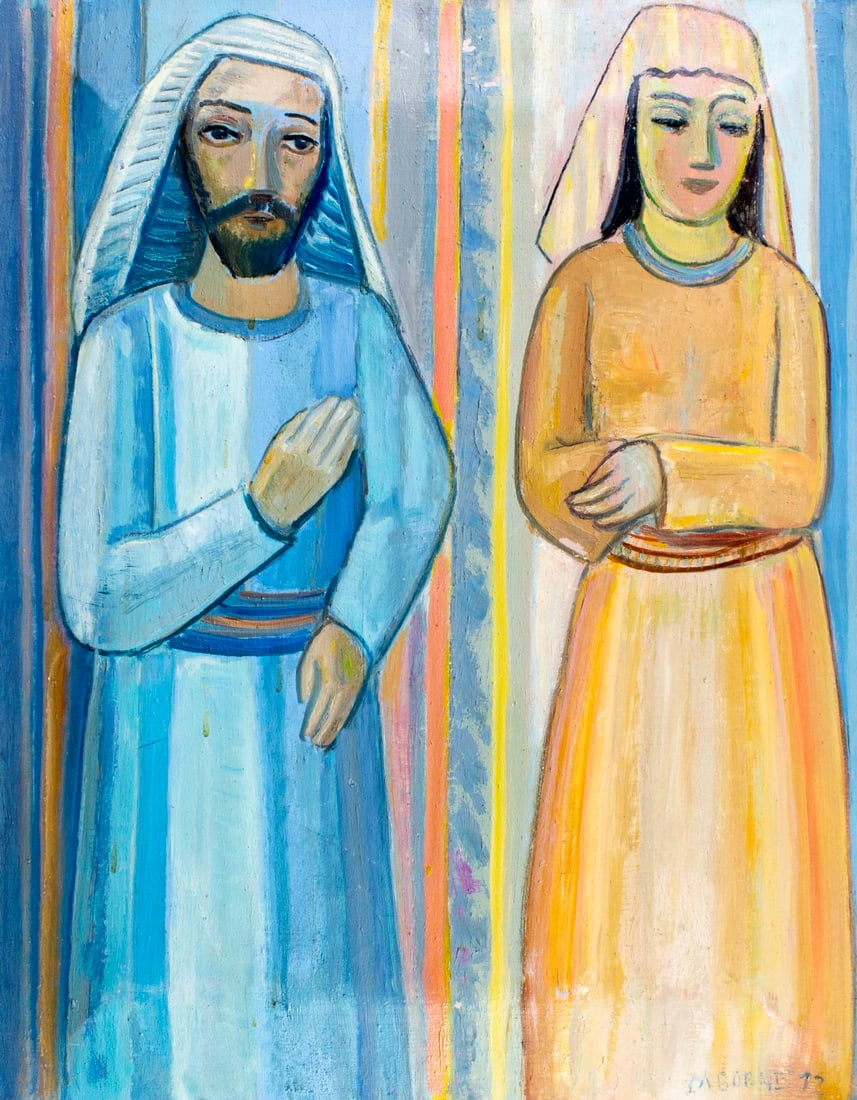 Mortimer Borne (NY,Poland,1902-1987) oil painting 3D (1 of 15)