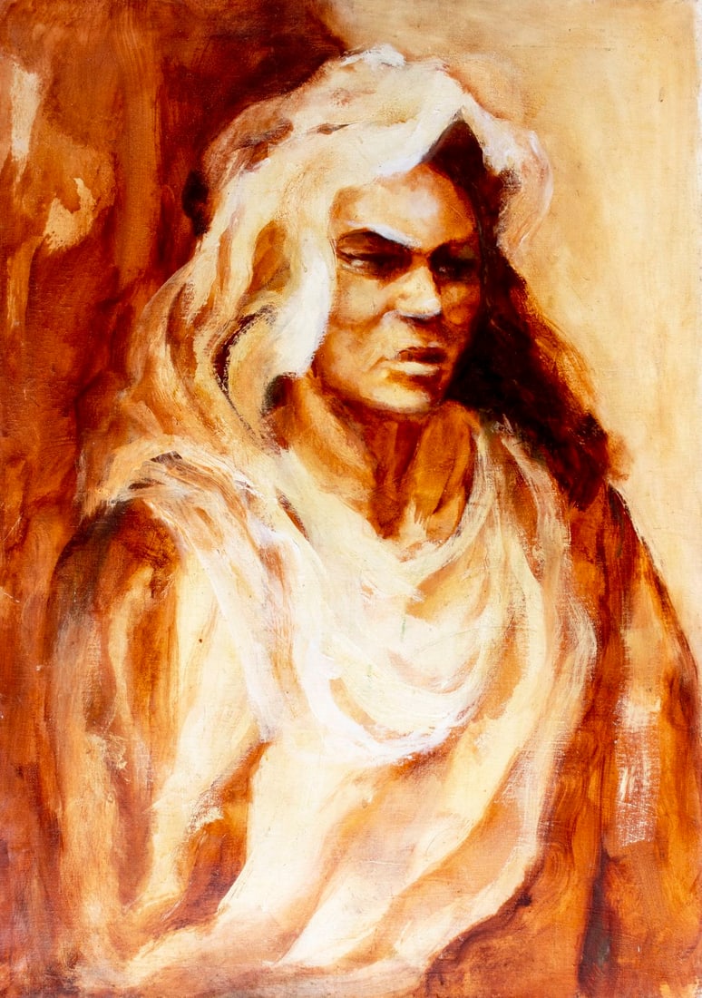 Thelma Thal (NY,1903-2001) oil painting: ARTIST: Thelma Thal (New York, 1903 - 2001) TITLE: Portrait of Woman MEDIUM: oil on canvas CONDITION: Few small scratches/paint losses. No visible inpaitint under UV light