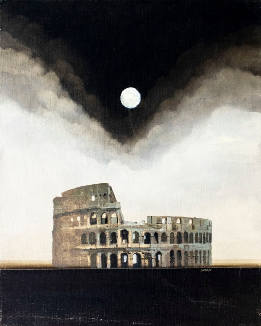 Dennis Luzak (IL,1939-?) oil painting (1 of 14)
