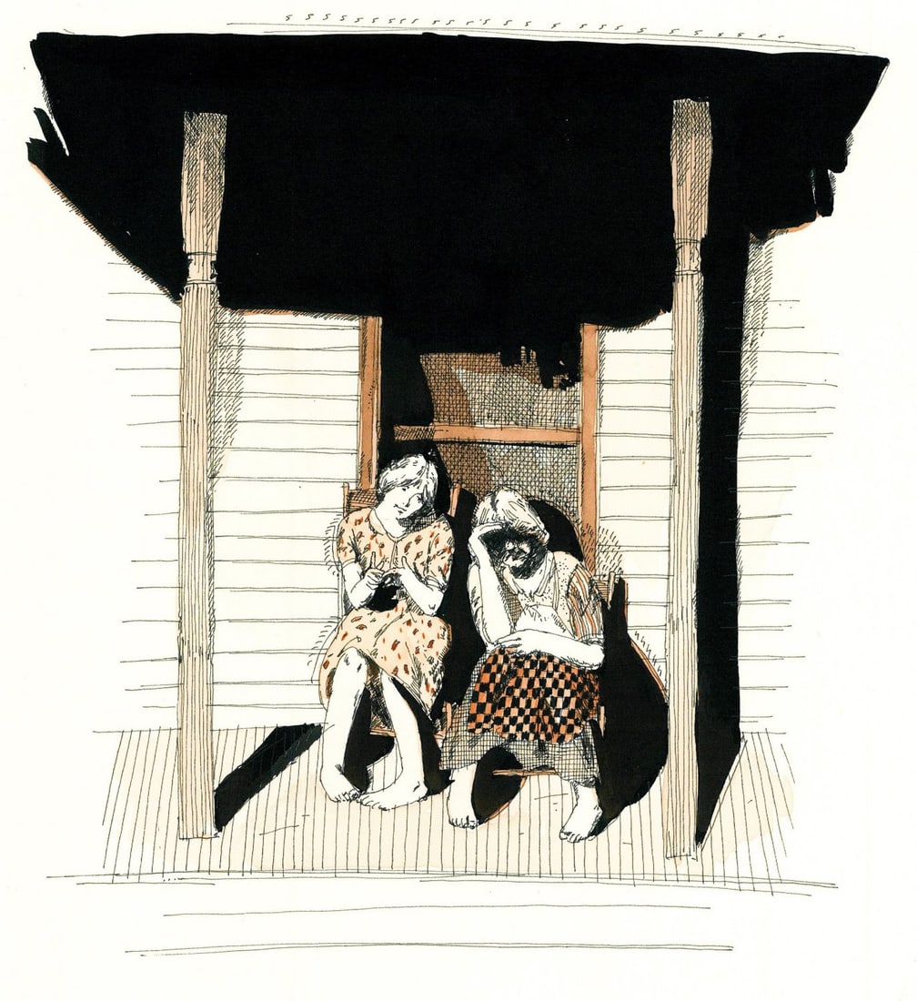 ATTR William Harmuth (NJ,1957-2025) ink painting (1 of 9)
