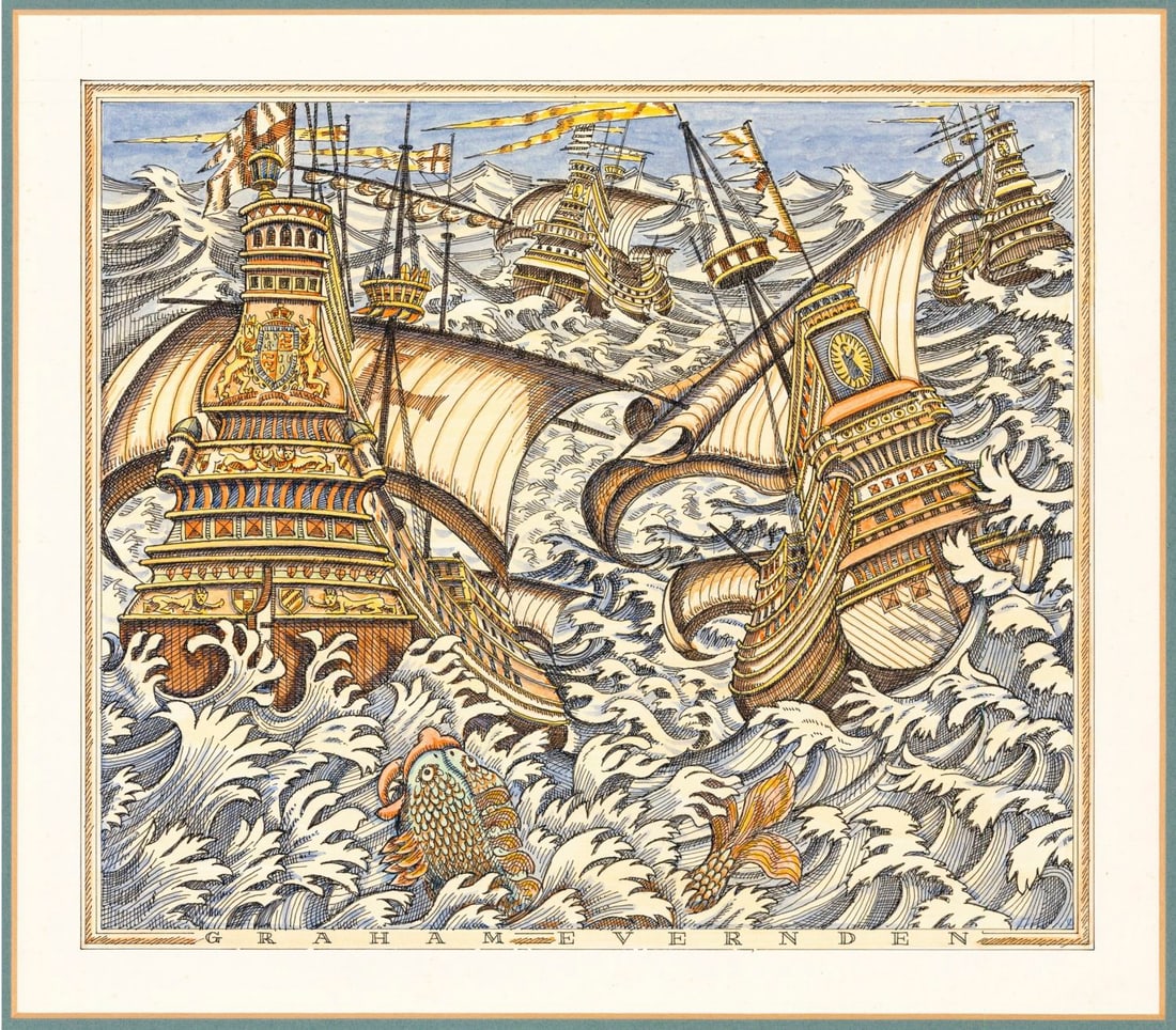 Graham Evernden (UK,1947-?) watercolor painting (1 of 12)