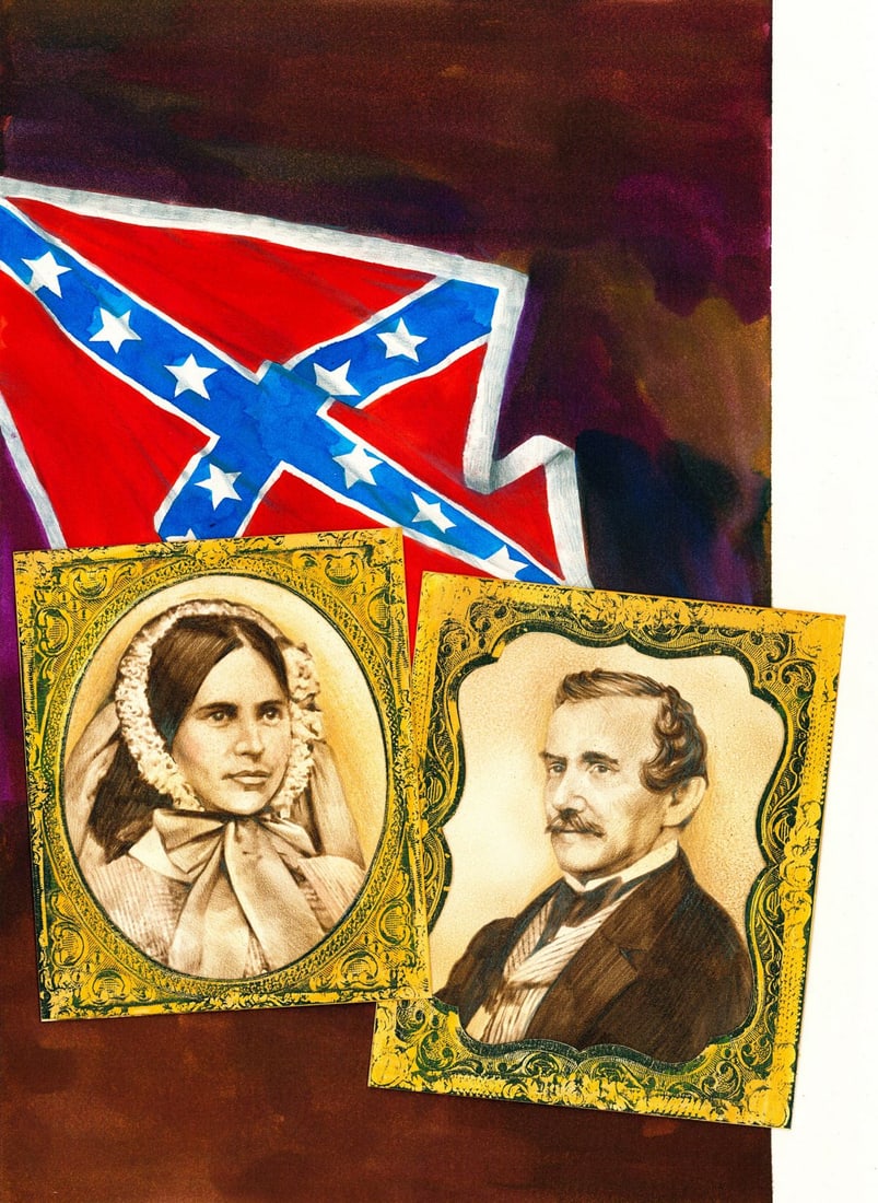 Paul Calle (CT,NY,1928-2010) watercolor painting: ARTIST: Paul Calle (Connecticut, New York, 1928 - 2010) & Chris Calle (Connecticut, born 1961) TITLE: 1930s - South, Civil War, Gone with the Wind (titled on verso) YEAR: 1998 MEDIUM