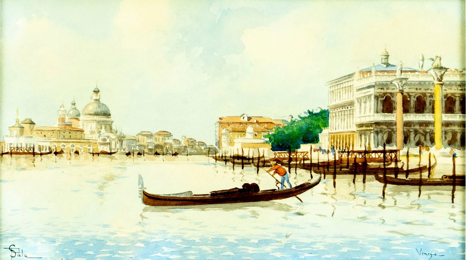 Paolo Sala (Italy,1859-1924) watercolor painting antique (1 of 14)