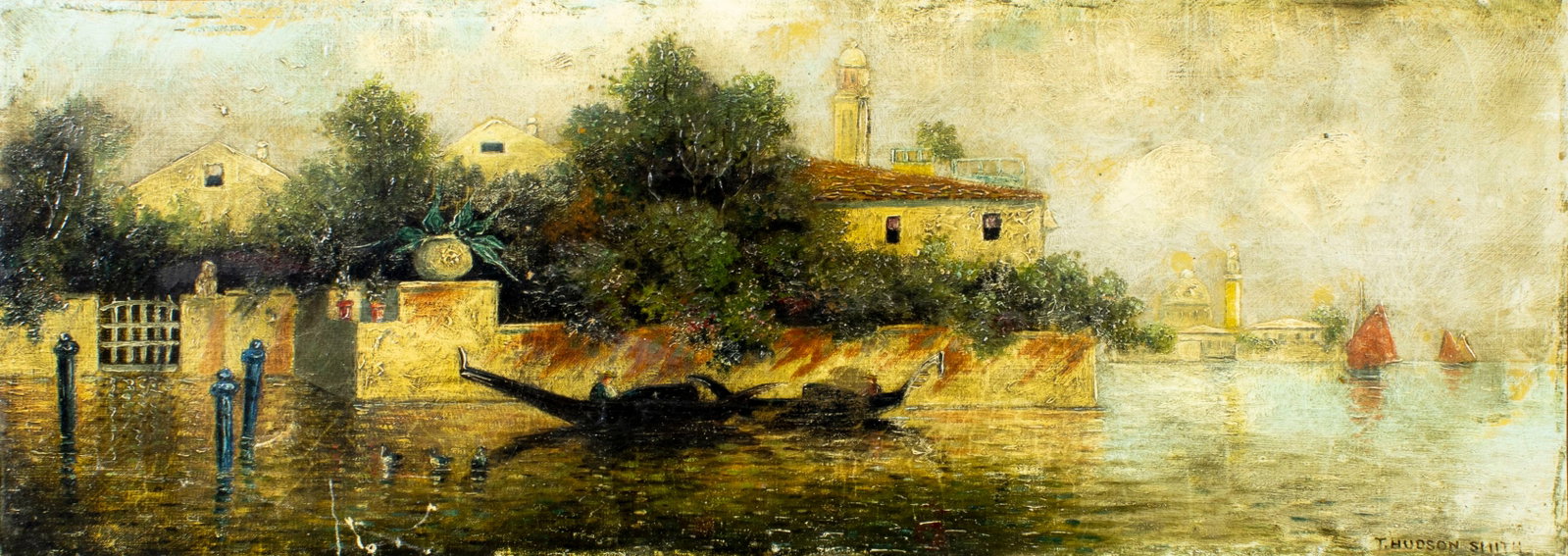 T Hudson Smith (US,19C) oil painting antique (1 of 12)