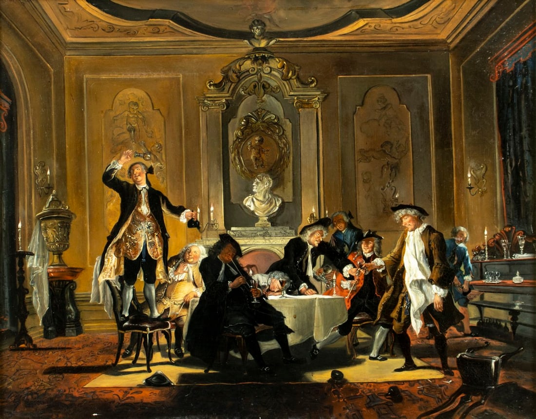 Antique 19C European oil painting AFTER Cornelis Troost (1 of 12)