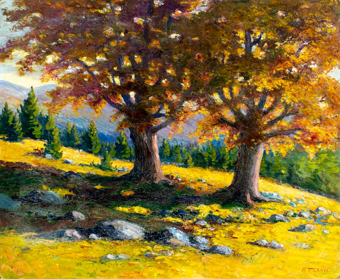Bessie Cram (RI,MA,1875-1966) oil painting (1 of 12)