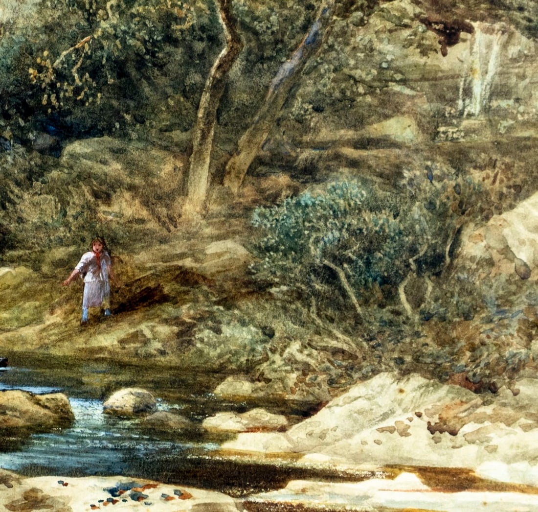 William James Callcott (UK,1843-1890) watercolor painting antique - 7