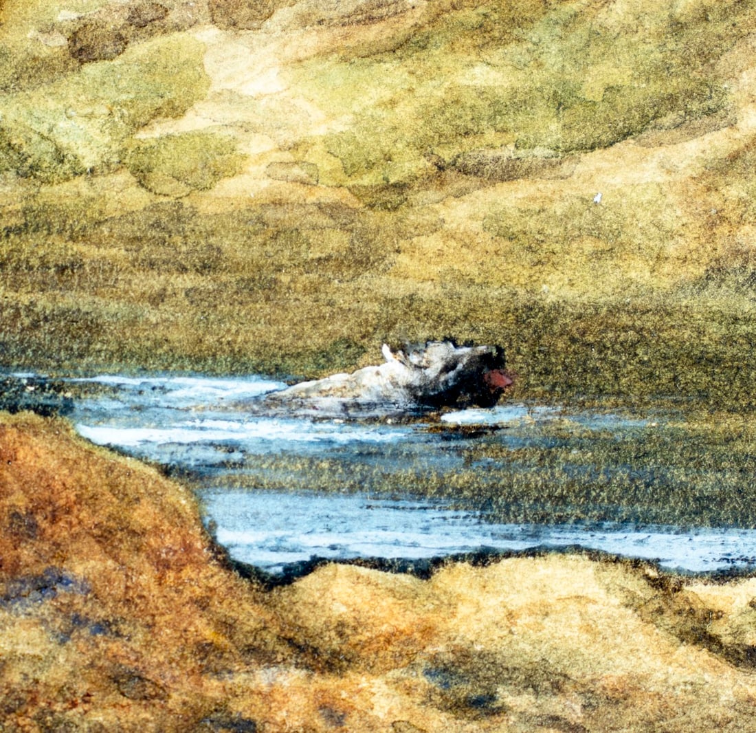 William James Callcott (UK,1843-1890) watercolor painting antique - 8
