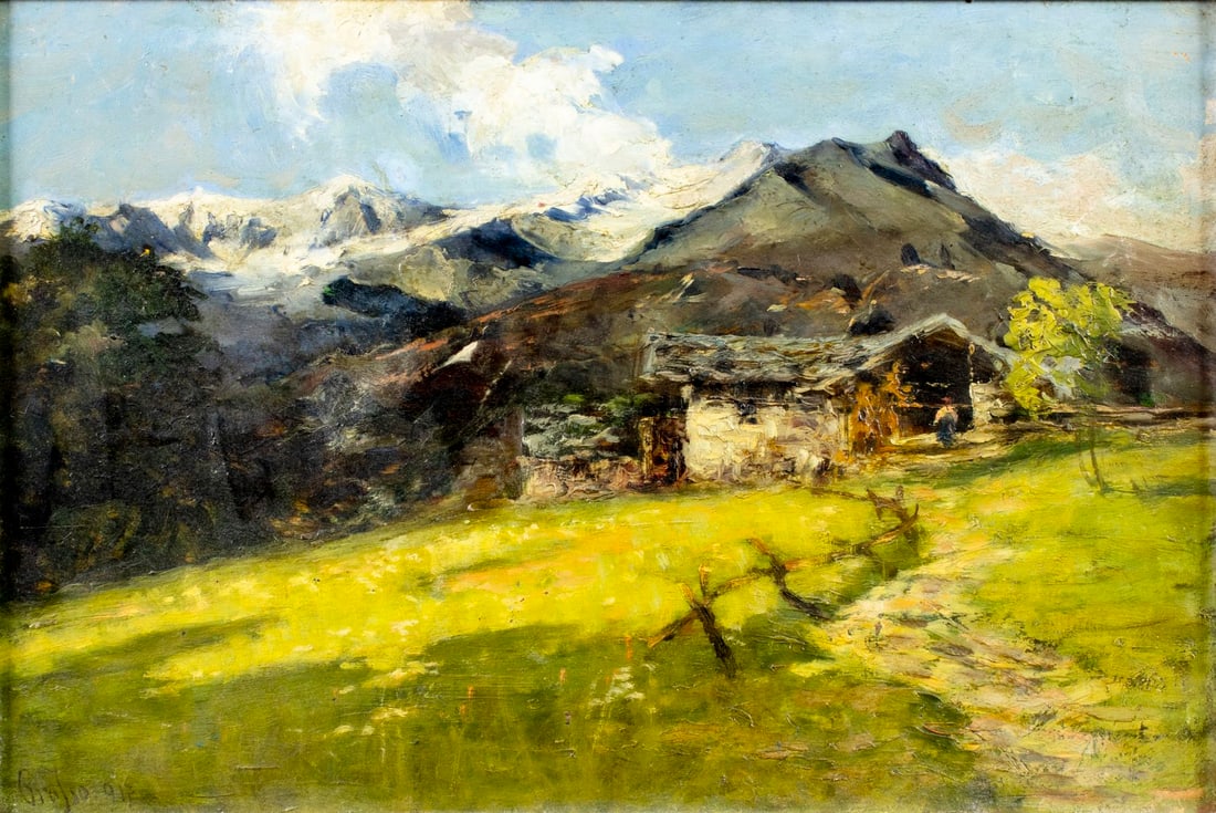 Alberto Grosso (Italy,1860-1928) oil painting antique (1 of 13)