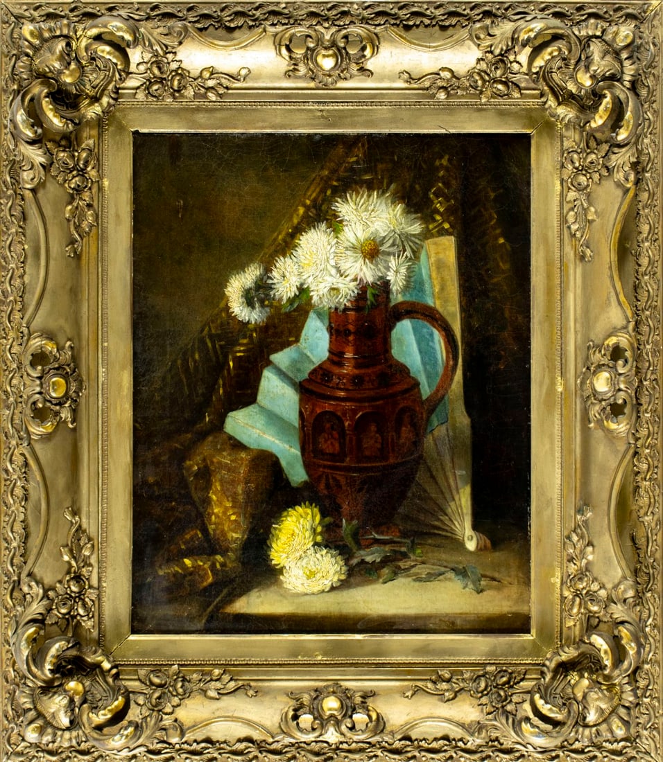 Antique 19C European oil painting - 3