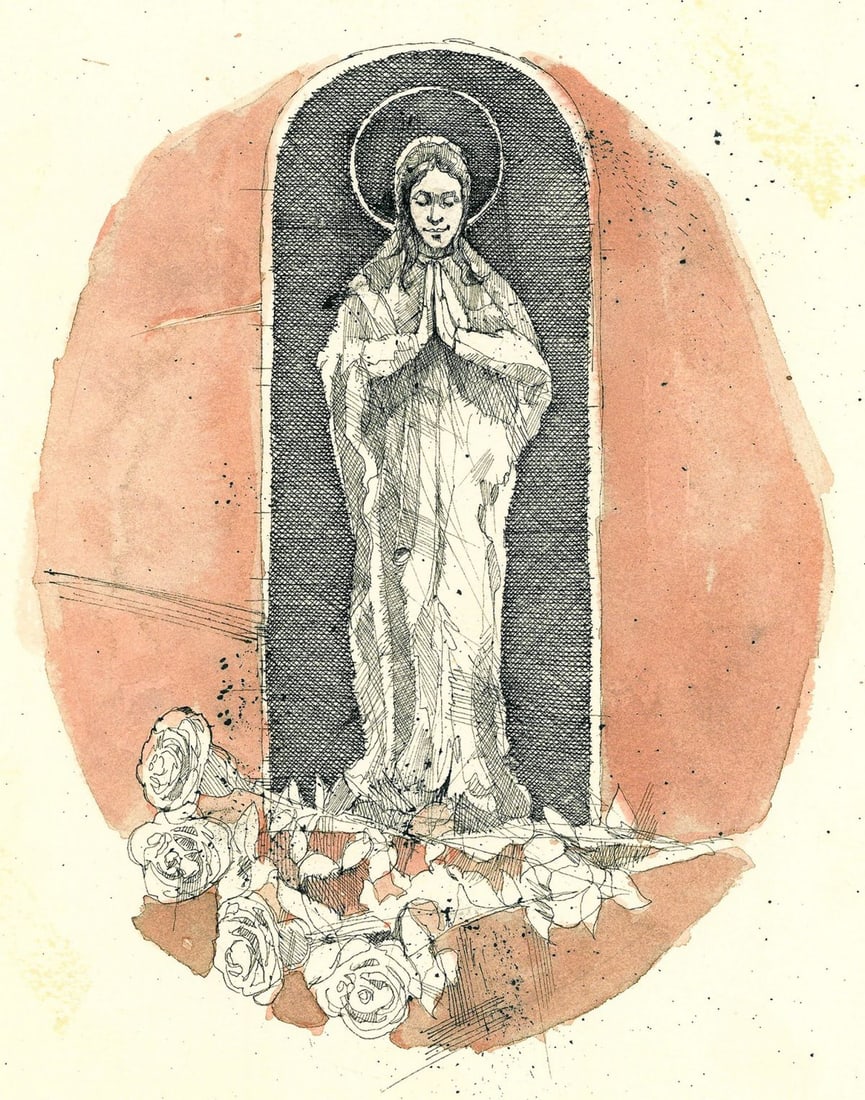 Kenneth Francis Dewey (AZ,1940-?) ink painting (1 of 13)