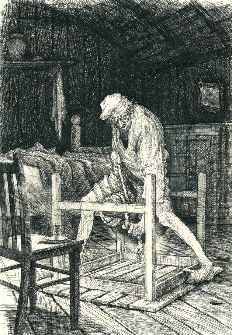 Paul Geiger (US,20C) ink painting (1 of 14)