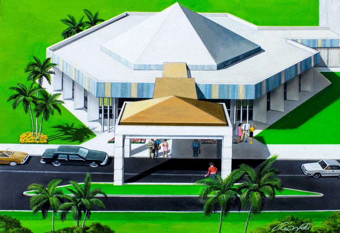 Ren Wicks (CA,1911-1997) gouache painting (1 of 12)